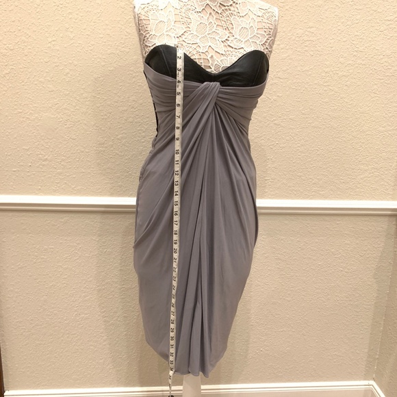 Chris Gramer Leather Accented Mini Dress| Grey/Black Sz. 2 Excellent Condition - Picture 6 of 8